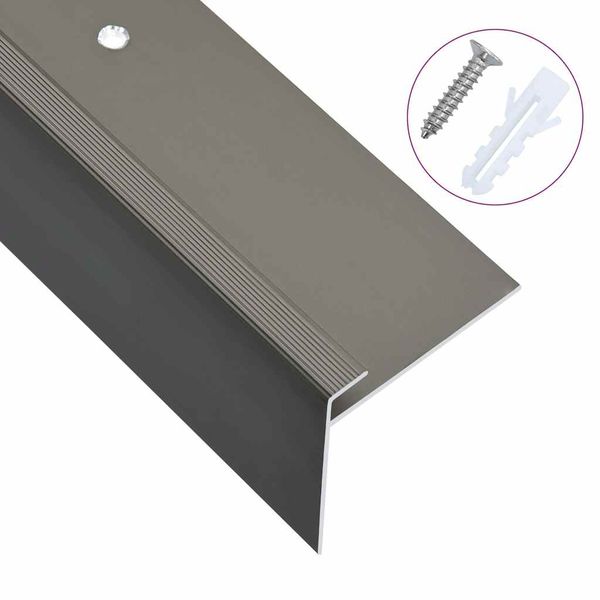vidaXL Schodové lišty v tvare F 15 ks, hliník 100 cm, hnedé