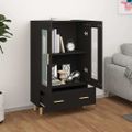 vidaXL Vysoká skrinka čierna 70x31x115 cm kompozitné drevo