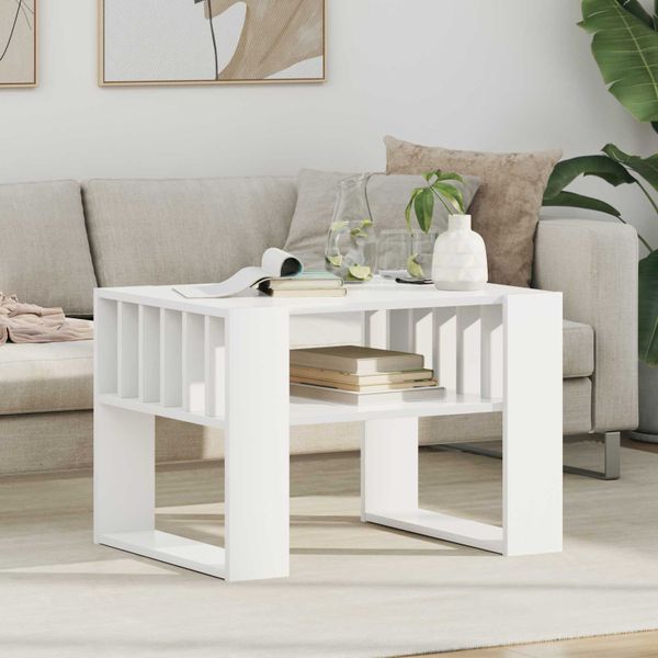 vidaXL Konferenčný stolík Biela 66 x 49,5 x 45 cm Kompozitné drevo