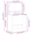 vidaXL Toaletný stolík Dymová dub 75,5 x 41 x 135 cm Kompozitné drevo