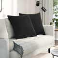 vidaXL Vankúše na pohovku 2 pcs Čierna 60 x 60 cm Kordúrová tkanina