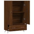 vidaXL Vysoká skrinka hnedá dub 69,5x31x115 cm kompozitné drevo