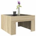 vidaXL Konferenčný stolík s nekonečnými LED dub sonoma 50x50x30 cm