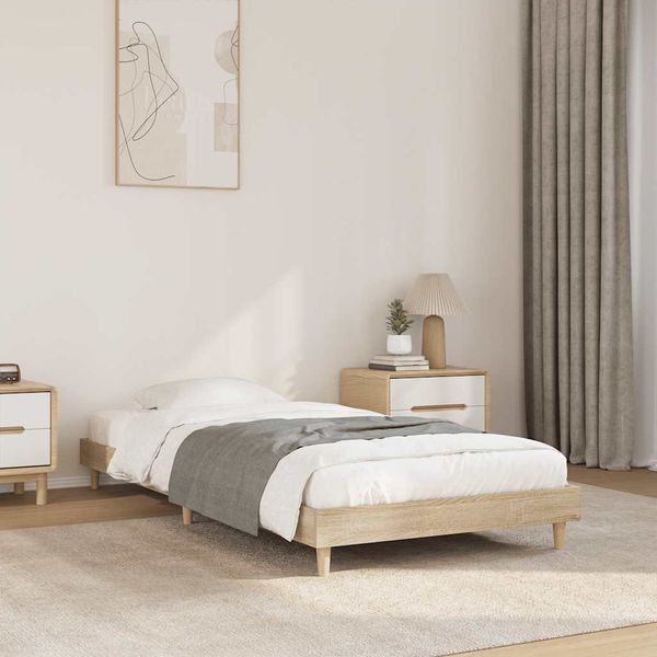 vidaXL Posteľný rám bez matraca dub sonoma 75x190 cm kompozitné drevo