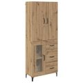 vidaXL Highboard Remeselný dub 69,5 x 34 x 180 cm Kompozitné drevo