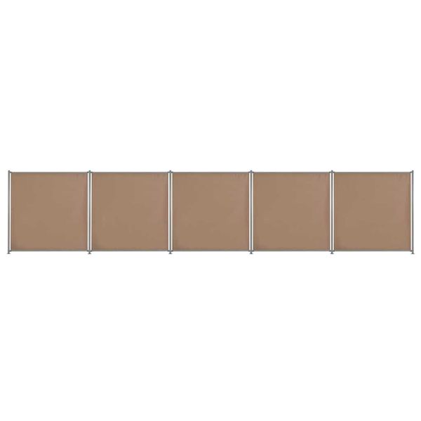 vidaXL Plotový panel 5 ks látkový 900x180 cm sivo-hnedý