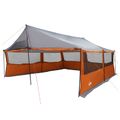 vidaXL Rodinný stan so strechou Šedá a oranžová 600 x 400 x 268 cm