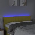 vidaXL Čelo postele s LED zelené 144x5x78/88 cm látka