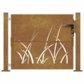 vidaXL Záhradná brána 100x100 cm, oceľ Corten, dizajn s trávou