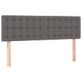 vidaXL Boxspring posteľ s matracom a LED sivá 140x190 cm umelá koža