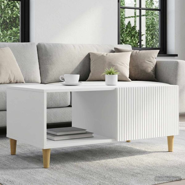 vidaXL Konferenčný stolík Biela 90 x 50 x 40 cm Kompozitné drevo