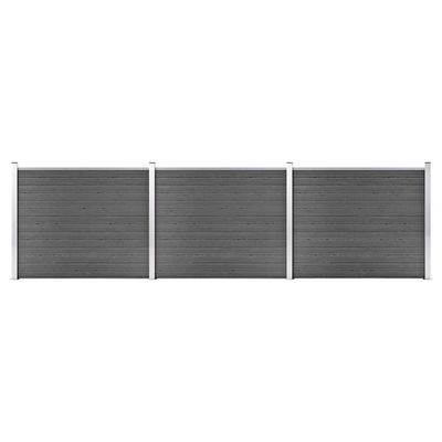 vidaXL Sada plotových panelov WPC 526x146 cm čierna