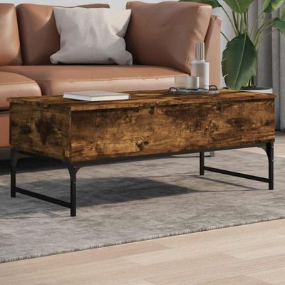vidaXL Konferenčný stolík dymový dub 100x50x40 cm kompozitné drevo kov