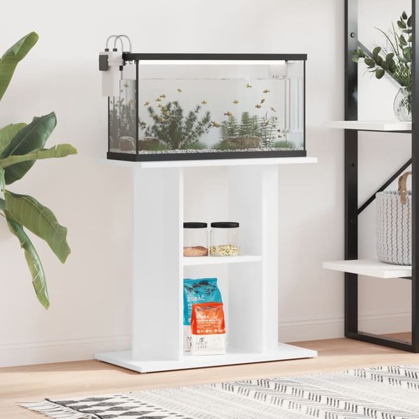 vidaXL Stojan na akvárium lesklý biely 60x30x60 cm kompozitné drevo