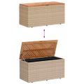 vidaXL Záhrad. úložný box béžový 110x50x54 cm polyratan akáciové drevo