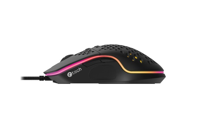 C-TECH Scarab/Herná/Optická/Pre pravákov/7 200 DPI/Drátová USB/Čierna