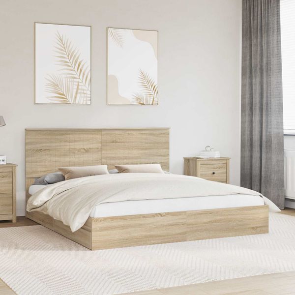 vidaXL Úložná posteľ Sonoma dub 180 x 200 cm Kompozitné drevo