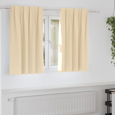 vidaXL Záclony na zatemnenie s krúžkami 2 pcs Krémová 140 x 140 cm