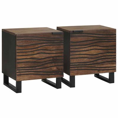 vidaXL Nočný stolík 2 pcs Orech 40 x 33 x 46 cm Kompozitné drevo