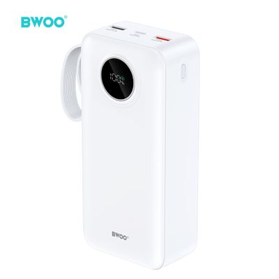 BWOO 22,5W 30000 mAh power bank with LCD screen, white
