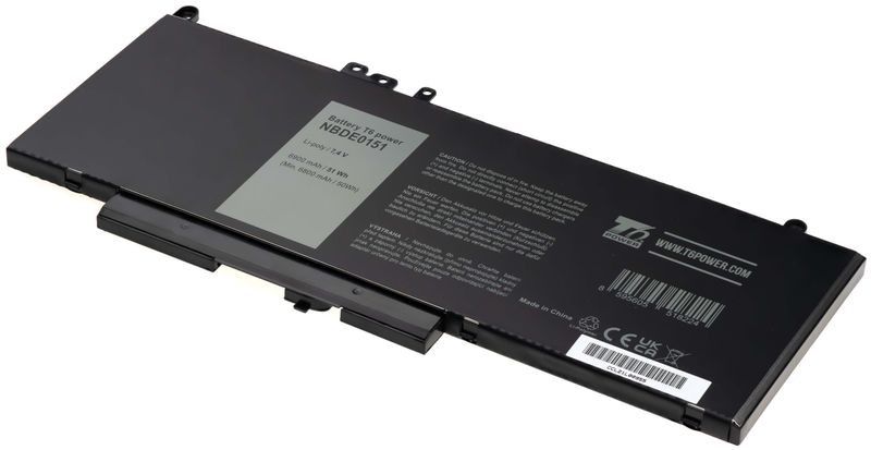 Batéria T6 Power Dell Latitude E5450, E5550, E5250, 3150, 3160, 6900mAh, 51Wh, 4cell, Li-pol