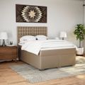 vidaXL Boxspring posteľ s matracom kapučínová 160x200 cm umelá koža