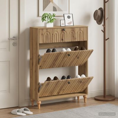vidaXL Skriňa na topánky ALKMAAR 78 x 24 x 103 cm Kompozitné drevo