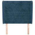 vidaXL Čelo postele so záhybmi tmavomodrá 103x23x118/128 cm zamat
