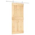 vidaXL Posuvné dvere 90 x 210 cm Masívne borovicové drevo (neupravené)
