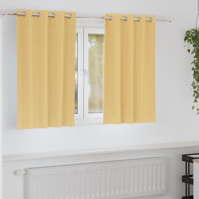 vidaXL Záclony na zatemnenie s krúžkami 2 pcs Béžová 140 x 140 cm