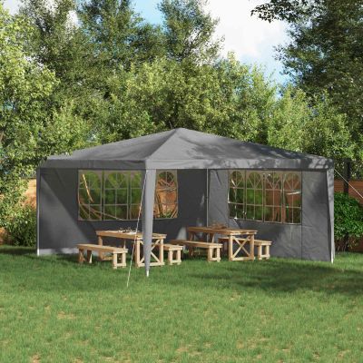 vidaXL Bočná stena párty stanu 2 pcs 400 x 195 cm Svetlosivá PE a oceľ