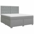 vidaXL Posteľ boxspring s matracom Svetlosivá 180 x 200 cm Látka