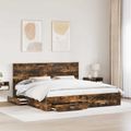 vidaXL Rám postele Dymová dub 200 x 200 cm Kompozitné drevo