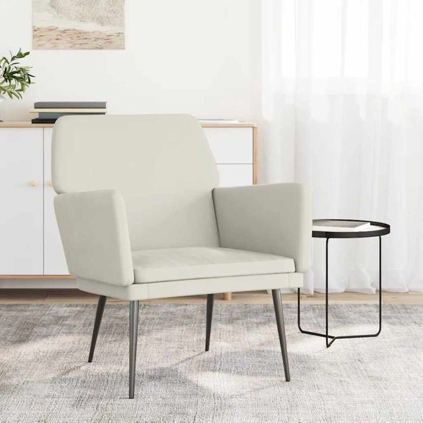 vidaXL Kreslo krémové 62x79x79 cm zamat