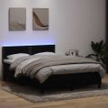 vidaXL Posteľný rám boxsping s matracom a LED Čierna 160x220 cm zamat