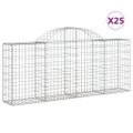 vidaXL Oblúkové gabionové koše 25ks 200x30x80/100cm pozinkované železo