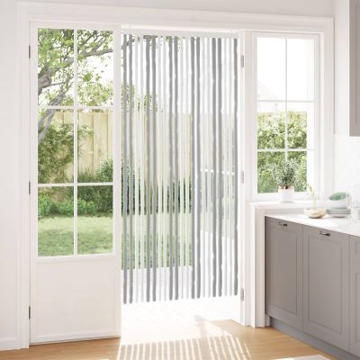 vidaXL Záves proti hmyzu z chenille Šedý a biely 90 x 200 cm 100% PP