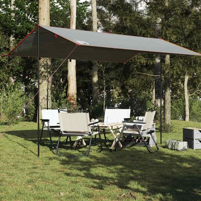 vidaXL Kempingová plachta sivo-oranžová 400x294 cm vodotesná