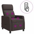 vidaXL Masážne relaxačné kreslo Tmavohnedá Látka