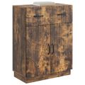 vidaXL Servírovacia skriňa so zásuvkou Dymový dub 66 x 34,5 x 87 cm