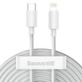 Baseus Simple Wisdom Súprava dátového kábla USB-C na Lightning PD 20W (2 ks/sada) 1,5 m biela
