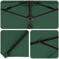 vidaXL Slnečník Zelená 372 x 198 x 243 cm Polyester a hliník