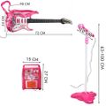 Detská elektrická gitara 22407 ružová + mikrofón + zesilovač