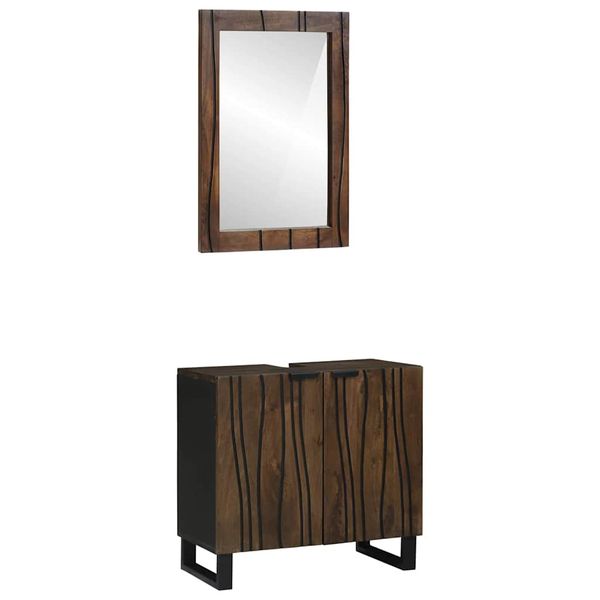 vidaXL Set kabinetov do kúpeľne 2 pcs Walnutová hnedá