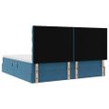 vidaXL Postel s úložným prostorem a matrací Tmavomodrá 200 x 200 cm