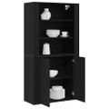 vidaXL Highboard Čierny dub 80 x 33 x 150 cm Kompozitné drevo