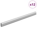 vidaXL Tyč do skrine 12 ks Strieborná 371,5 x 15 x 29 mm