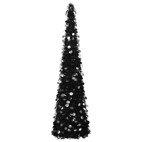 vidaXL Rozkladací umelý vianočný stromček, čierny 150 cm, PET