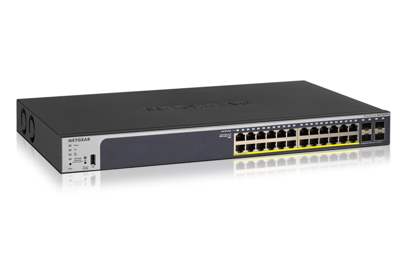 NETGEAR 24-Port Gigabit PoE+ (380W) SmartManaged Pro Switch with 4 SFP Ports