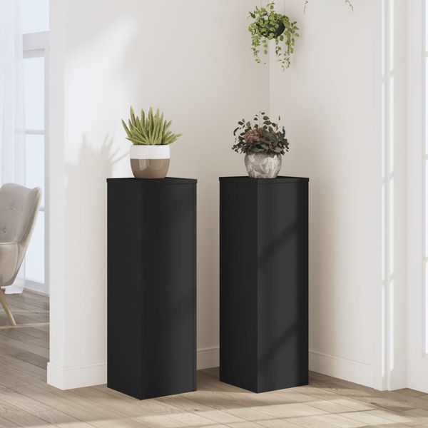 vidaXL Stojany na rastliny 2 ks čierne 25x25x80 cm kompozitné drevo